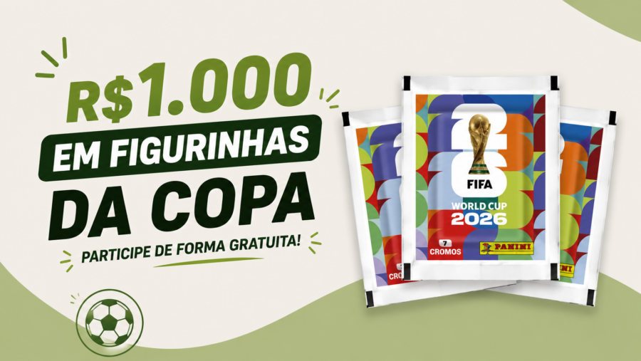 Doação de mil reais em figurinhas da copa