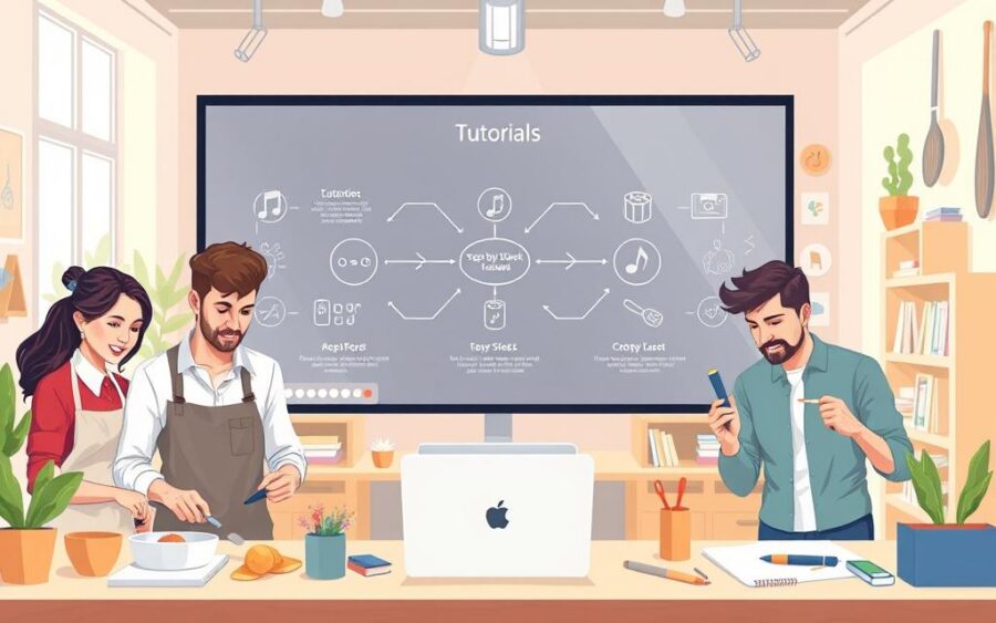 Tutoriais passo a passo para aprender habilidades rapidamente